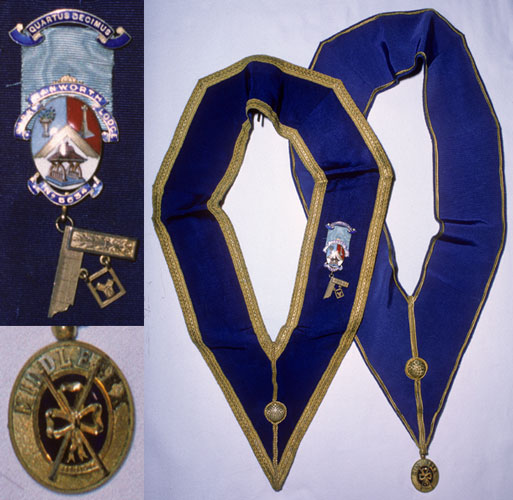 Photograph of two Masonic collars - Hanworth Park Lodge and Middlesex