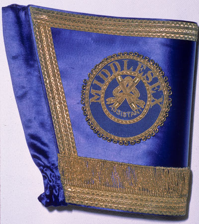Photograph of Masonic cuff embroidered - Middlesex Assistant