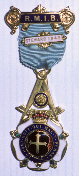 Photograph of Masonic medal - Steward, Royal Masonic Institution for Boys, 1943