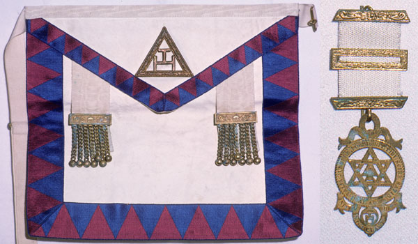 Photograph of Masonic apron - Triple Tau